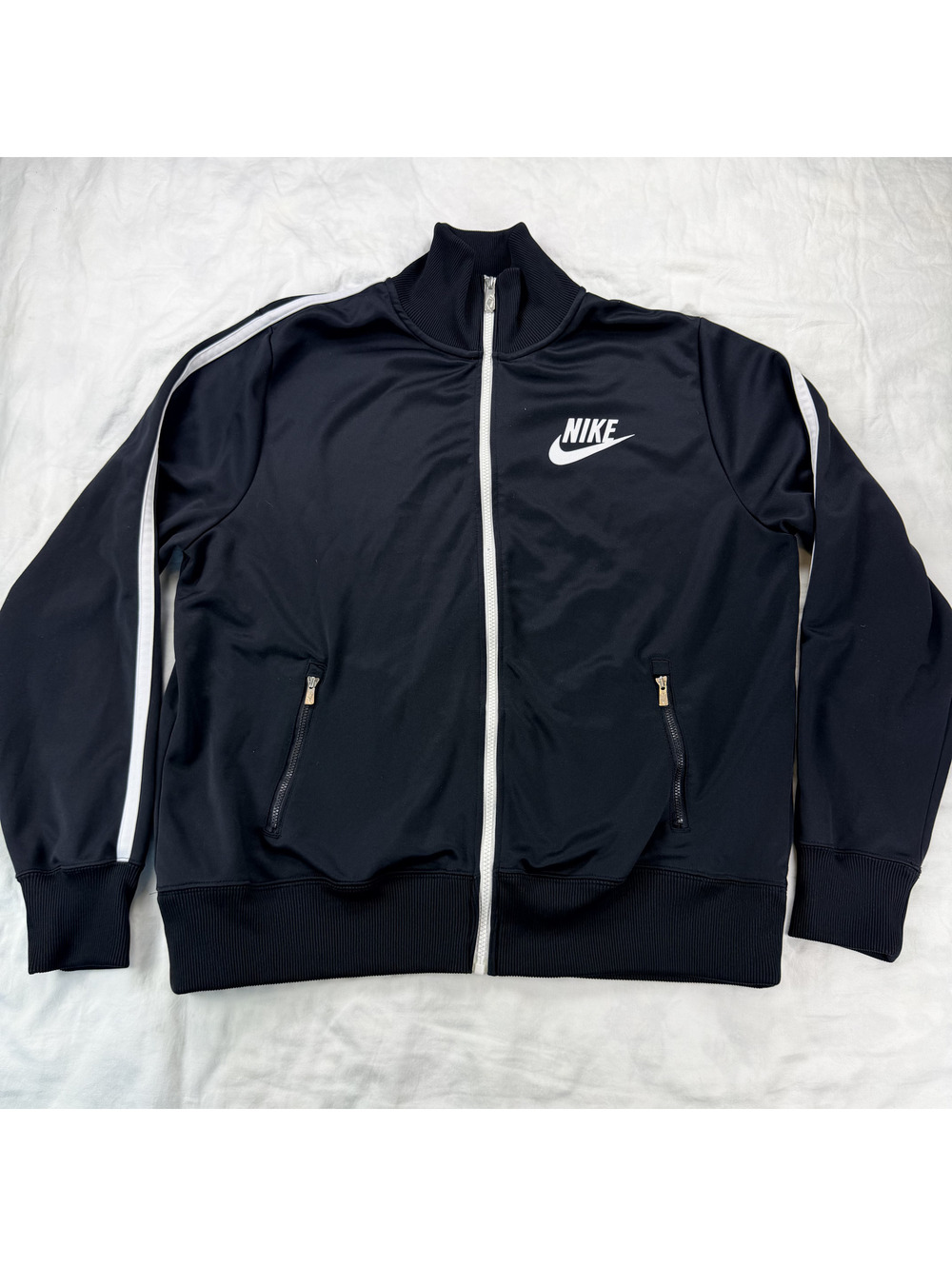 Nike Sportswear Tribute Track Jacket Mens XL Black White Full Zip 502643-010